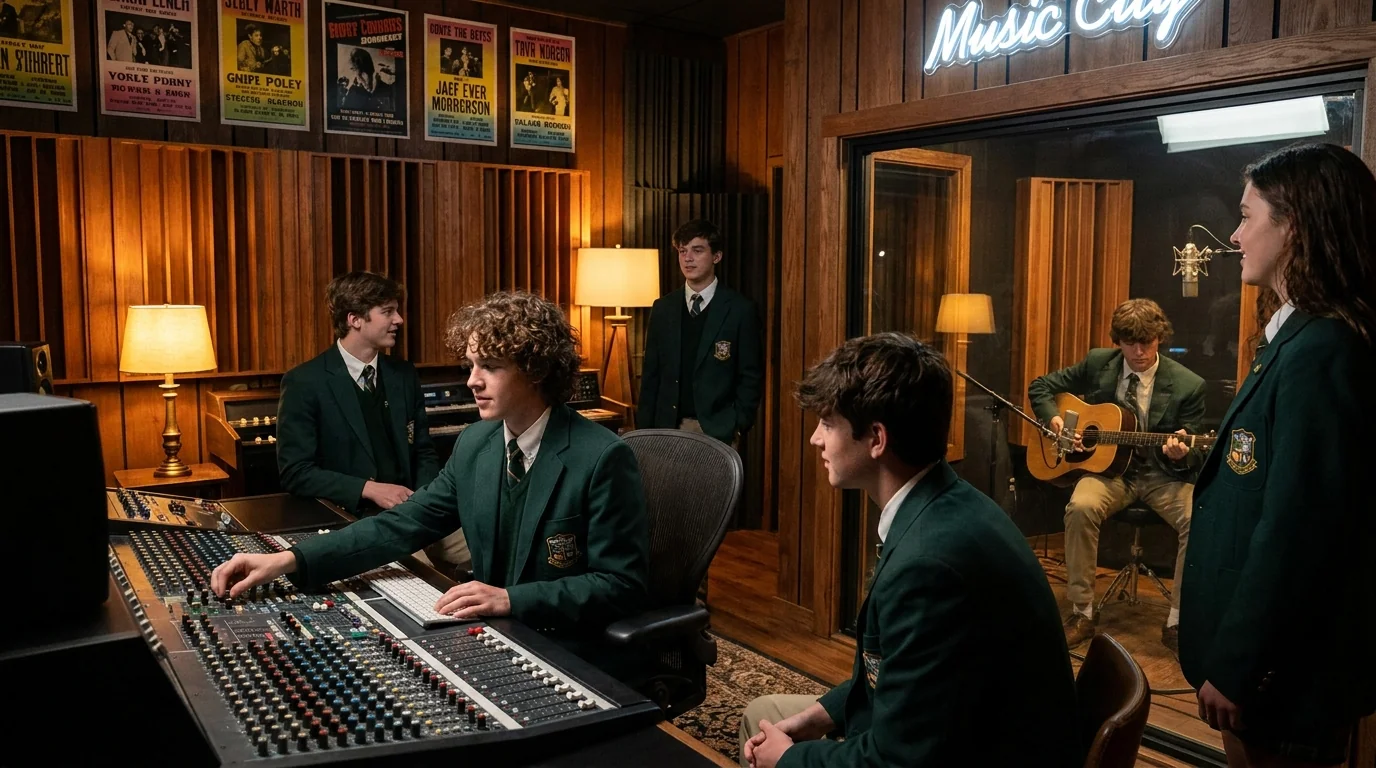 Whetstone students in the Arts Wing recording studio